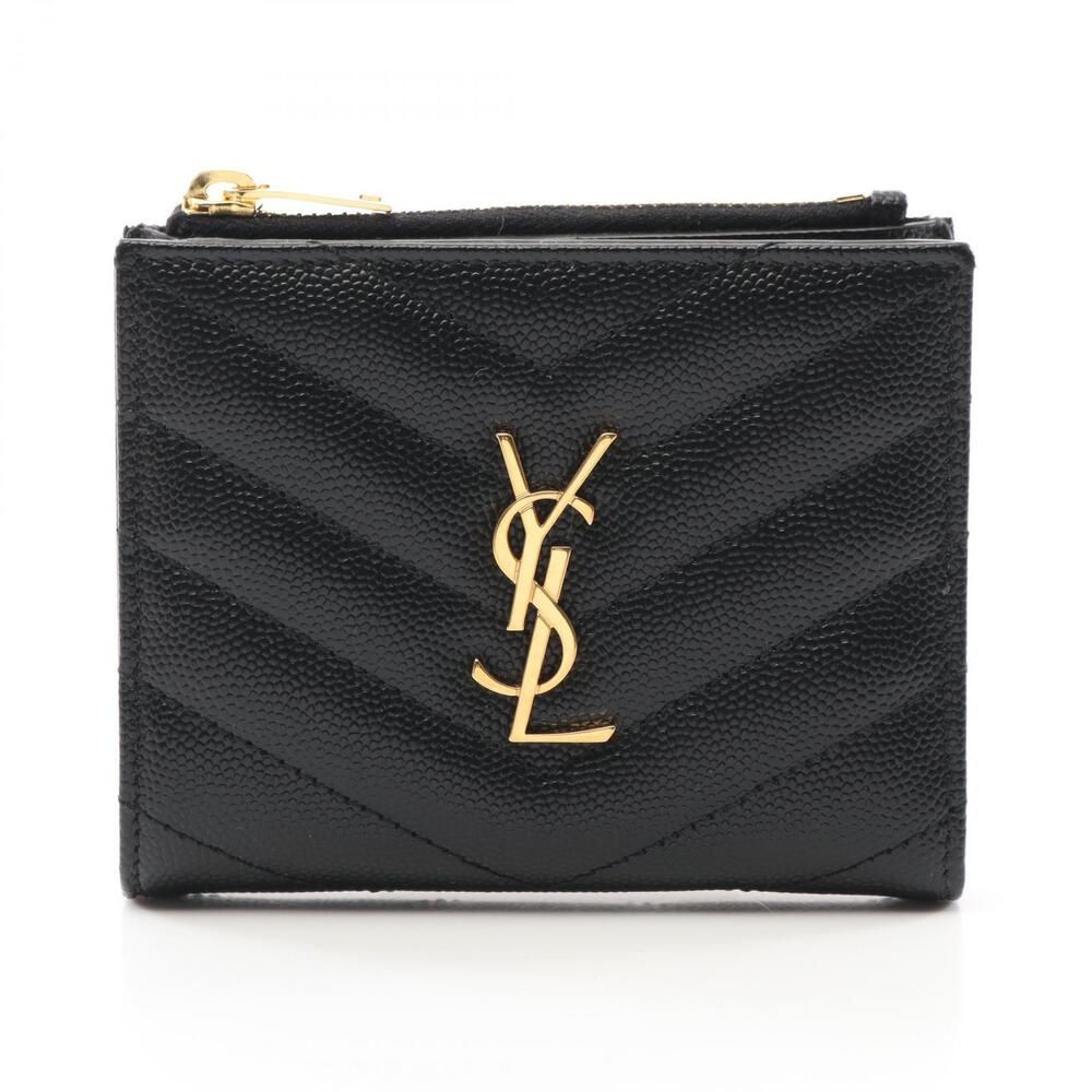 Saint Laurent Monogram Bifold Wallet Leather Black